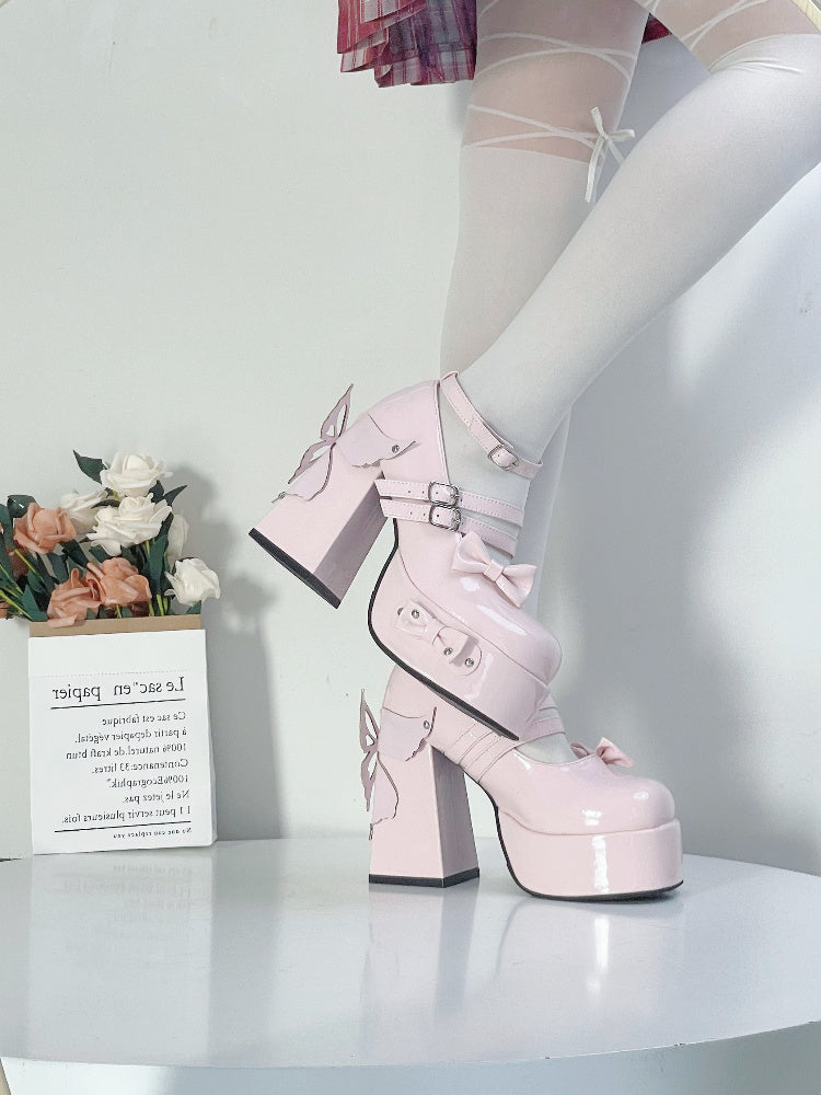 Rivet Bow High Heels