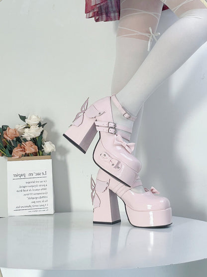 Rivet Bow High Heels