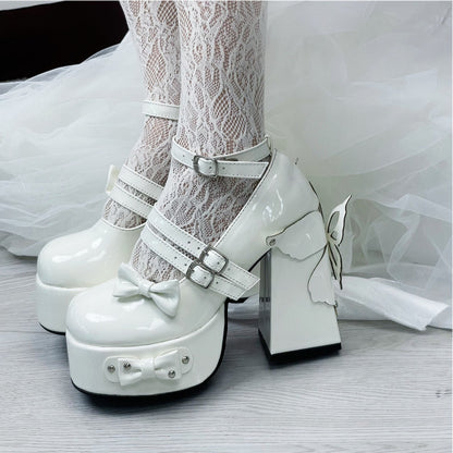 Rivet Bow High Heels