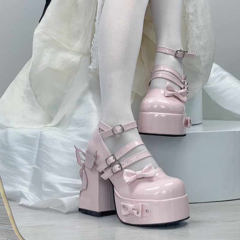 Rivet Bow High Heels