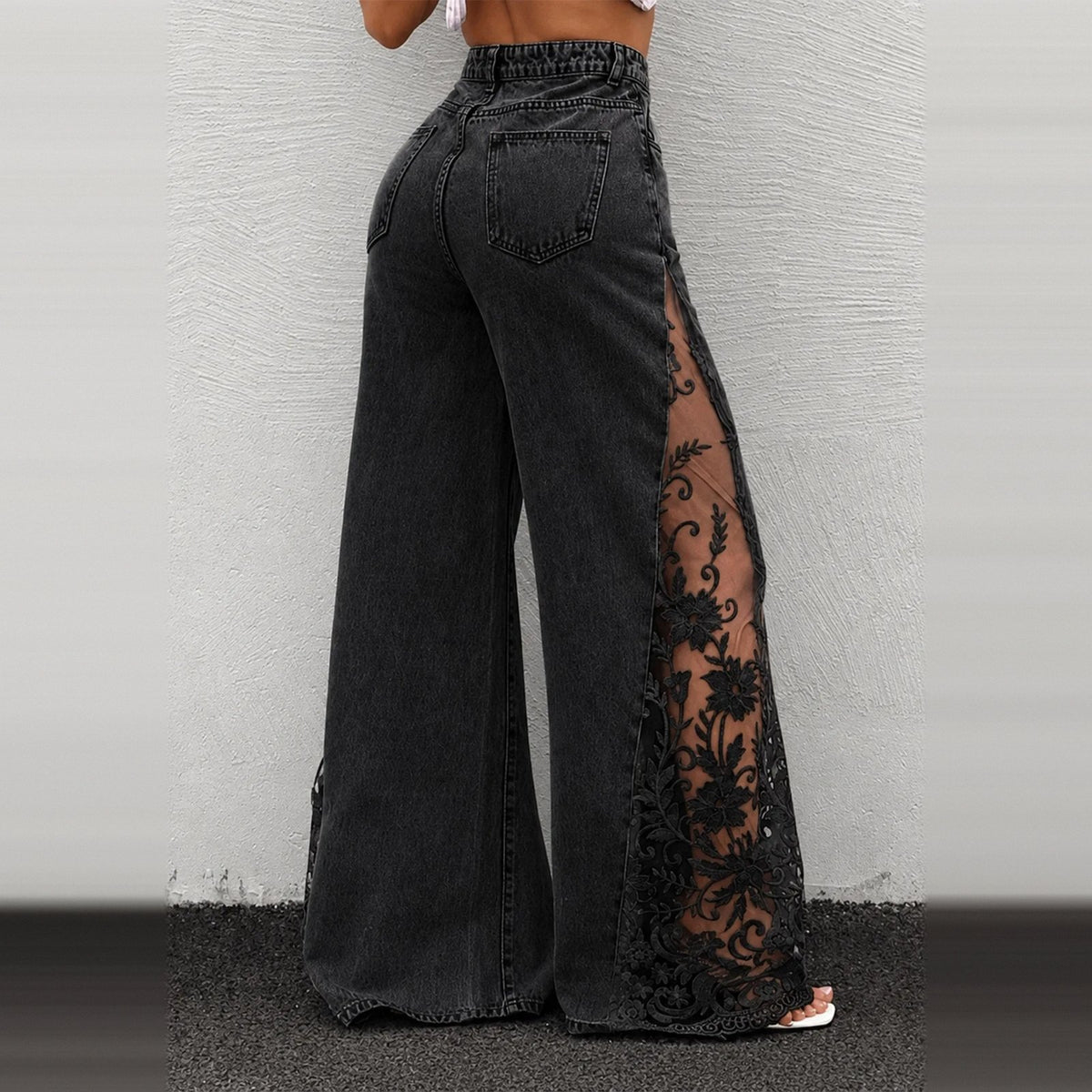 Black with black lace, back