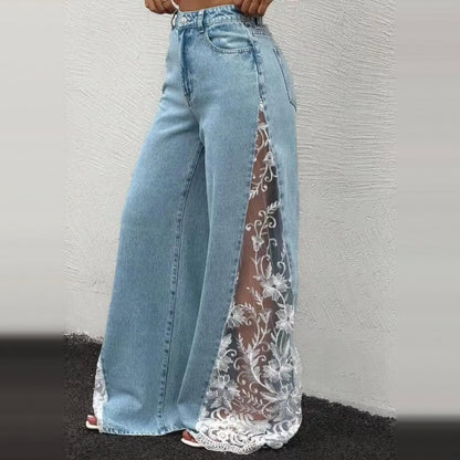 Light blue with white lace, side